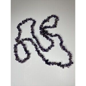 Amethyst Chip Necklace Deep Purple Endless Single Strand 42"
